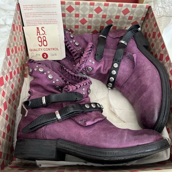 A.S.98 Women's Purple Boots - Picture 4 of 6